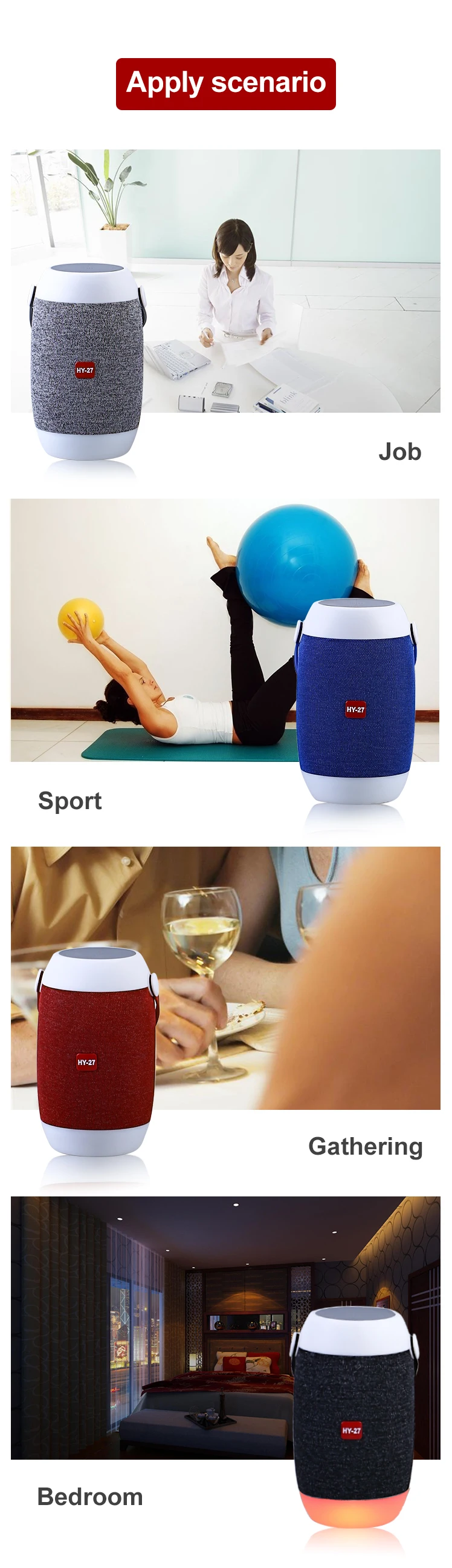 kinter HY-27 USB TF card Portable Wireless Plastic Bluetooths Speaker - ANKUX.COM