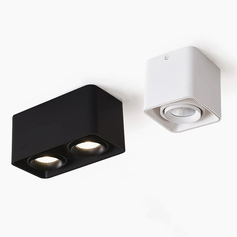 surface mounted downlight double spot cob led mount ceiling black 20W square down lights led ceiling light