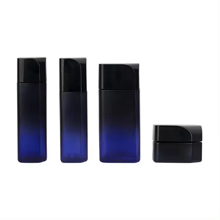 Factory wholesale irregularity shape cosmetic glass bottle set Unique design container man Skincare packaging supplier manufacture