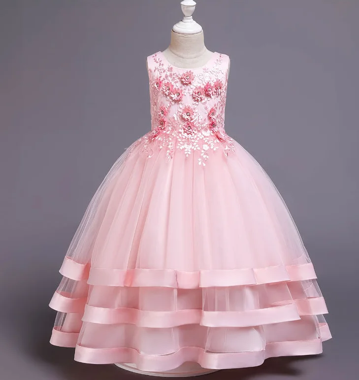 3040 Girls Frocks Designs Latest Kids Evening Gown Flower Maxi Girl ...