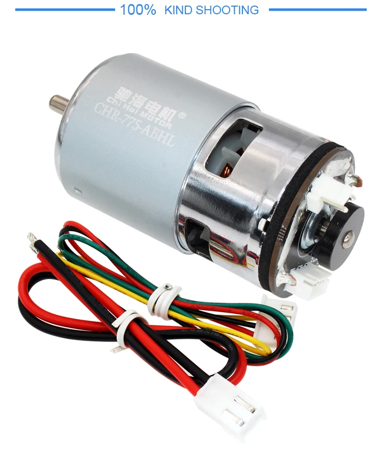 775 DC Reductiemotor Met Encoder - 12V-24V Hoog Koppel Geluidarm Voor Robots En Automatisering