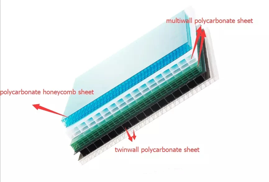 ten years guarantee UV protected color pc hollow sheet