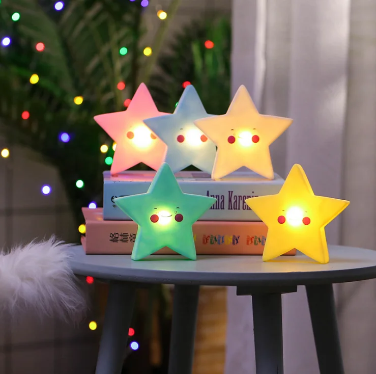 Bolylight Battery Christmas Decor Colorful Star Lamp Led Night Lights For Children