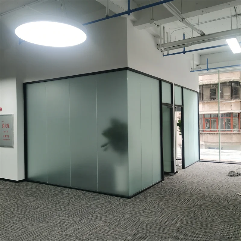 90mm Aluminum Frame Steel Keel Panoramic Side Single Glass Partition for Luxury Residential Lobbies supplier