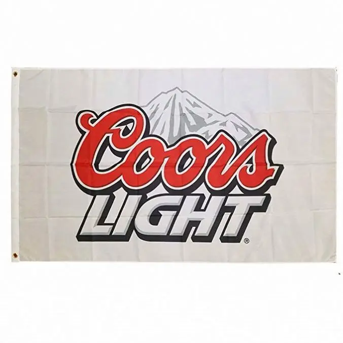 3' X 5' Coors Light Beer White Background Flag Banner 3X5 Feet Man Cave