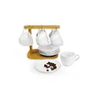 New Design Bamboo Coffee Cup Holder Mug Hanger Storage Creative Tea Cup Display Rack