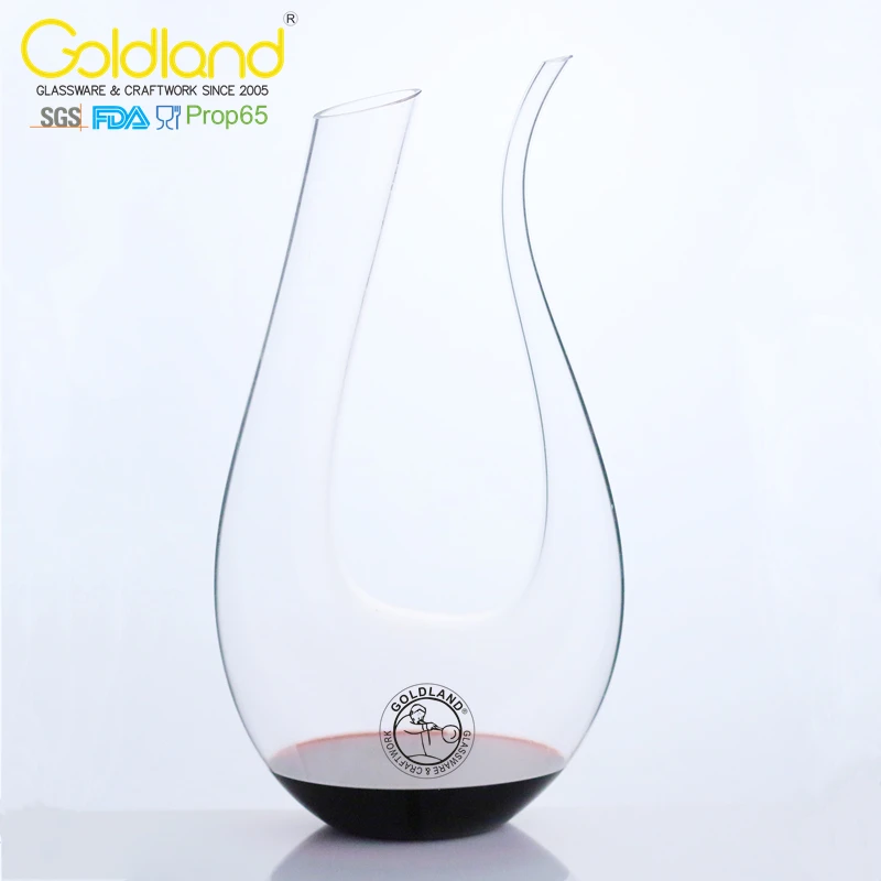Eleton 100% Hand Blown Lead Free Crystal Glass Wine Decanter With Wine Shower Re