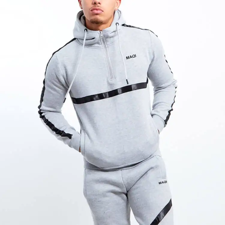 Printed Polyester 2 Piece Sweat Suits Gym Training Slim Fit Mens ...