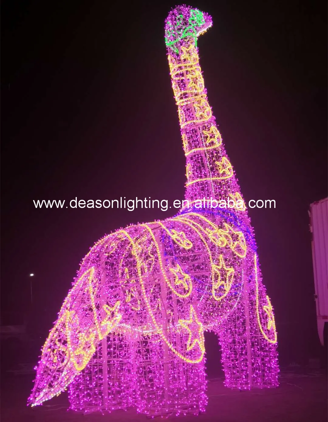 Large Dinosaur Christmas Outdoor Decoration Motif Lights Buy Large