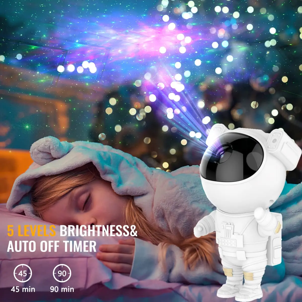 Projection LED Night Light Cartoon Spaceman Astronaut Projector Lamp Bedroom