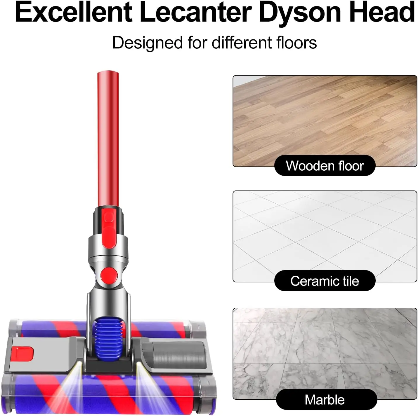 Soft Roller Cleaner Head For Dyson Stick Vacuum Cleaners V7 V8 V10 V11 V15,Double Rollers