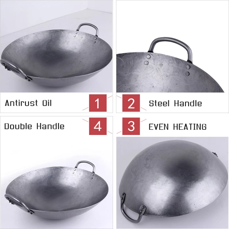 Hotel Kitchen Utensils 12 13 14 15 16 Inch Carbon Steel Wok Buy Wok