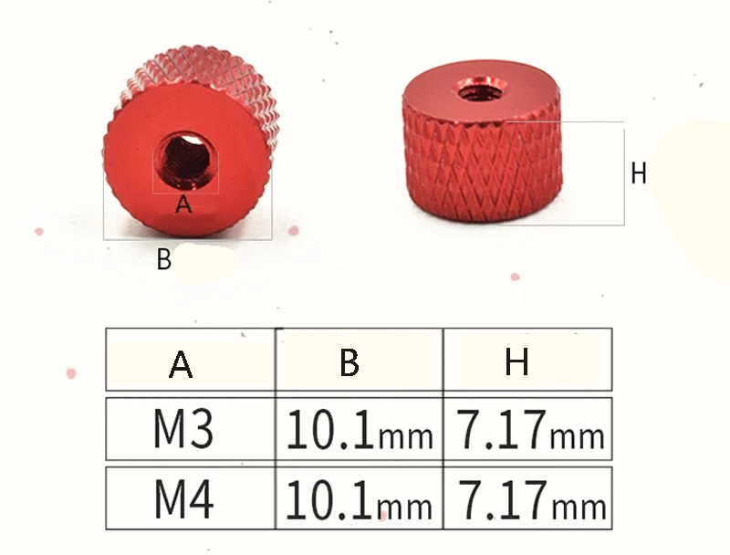 Colorful Anodized Aluminum Knurled Thumb Nuts M3 M4 Knurled Thumb