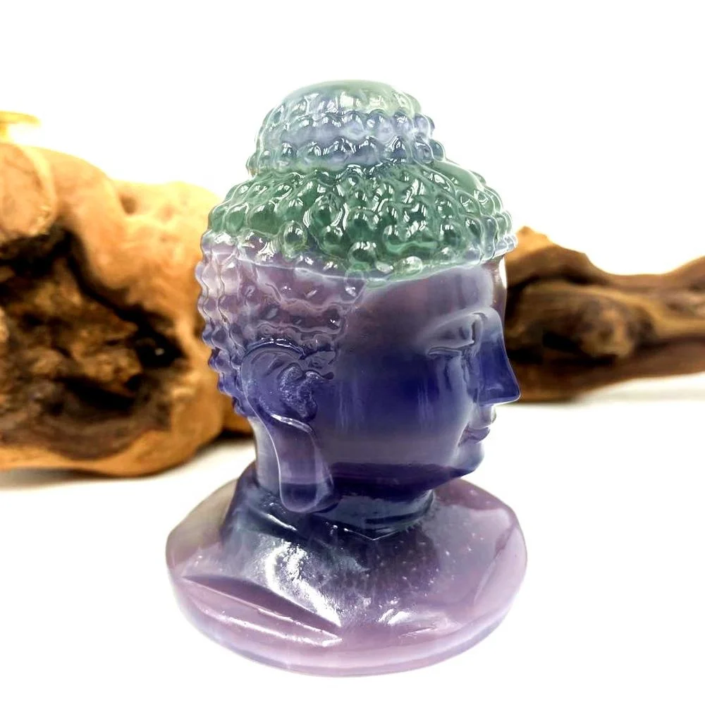 Natural Carved Crystal Buddha Statue Folk Crafts Feng Shui Art