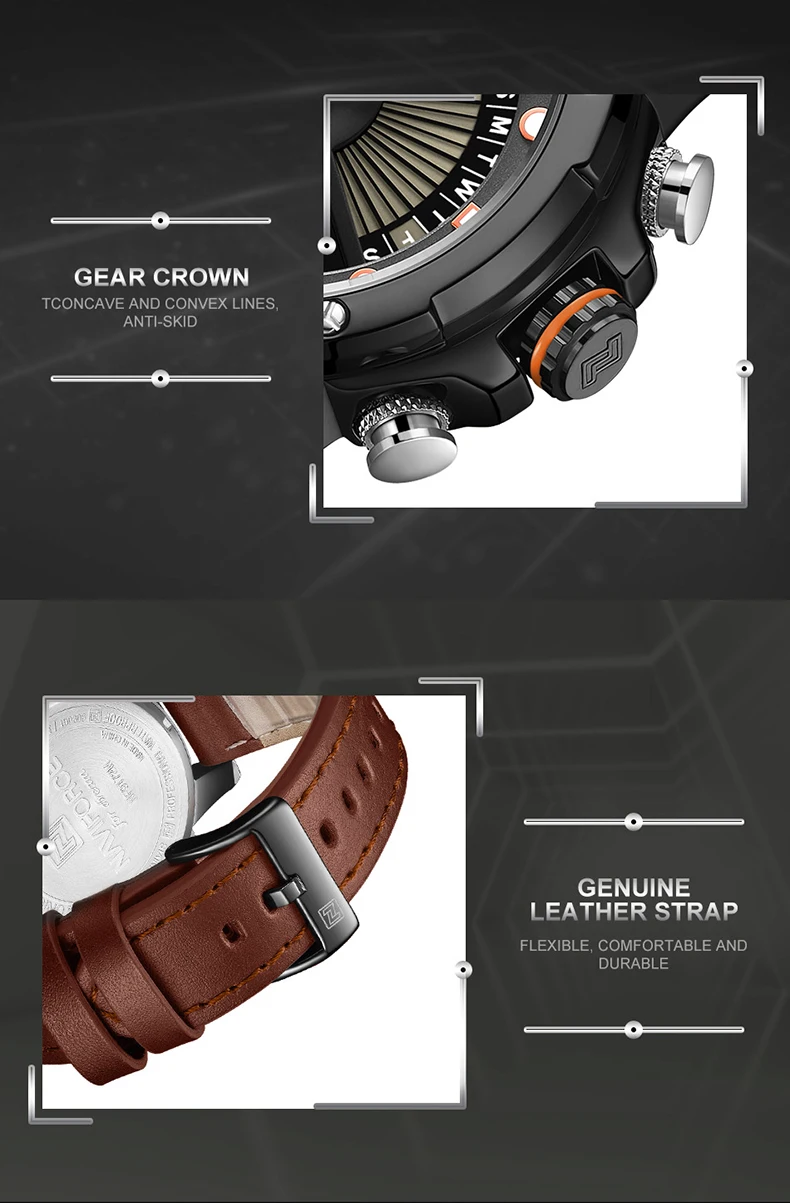 NAVIFORCE NEW Sports Chronograph Quartz Watch Men Dual Time Mens Watches Top Brand Luxury Analog Digital Male Clock Waterproof