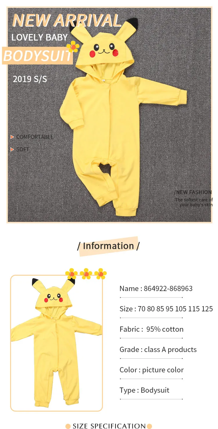 Ropa De Dormir De Manga Larga Para Ninos Mono Con Capucha Disfraz De Pikachu Pelele De Algodon Para Bebe Otono E Invierno Buy Mameluco De Algodon Para Bebe Ropa De Dormir Para Ninos Traje De Pikachu Con