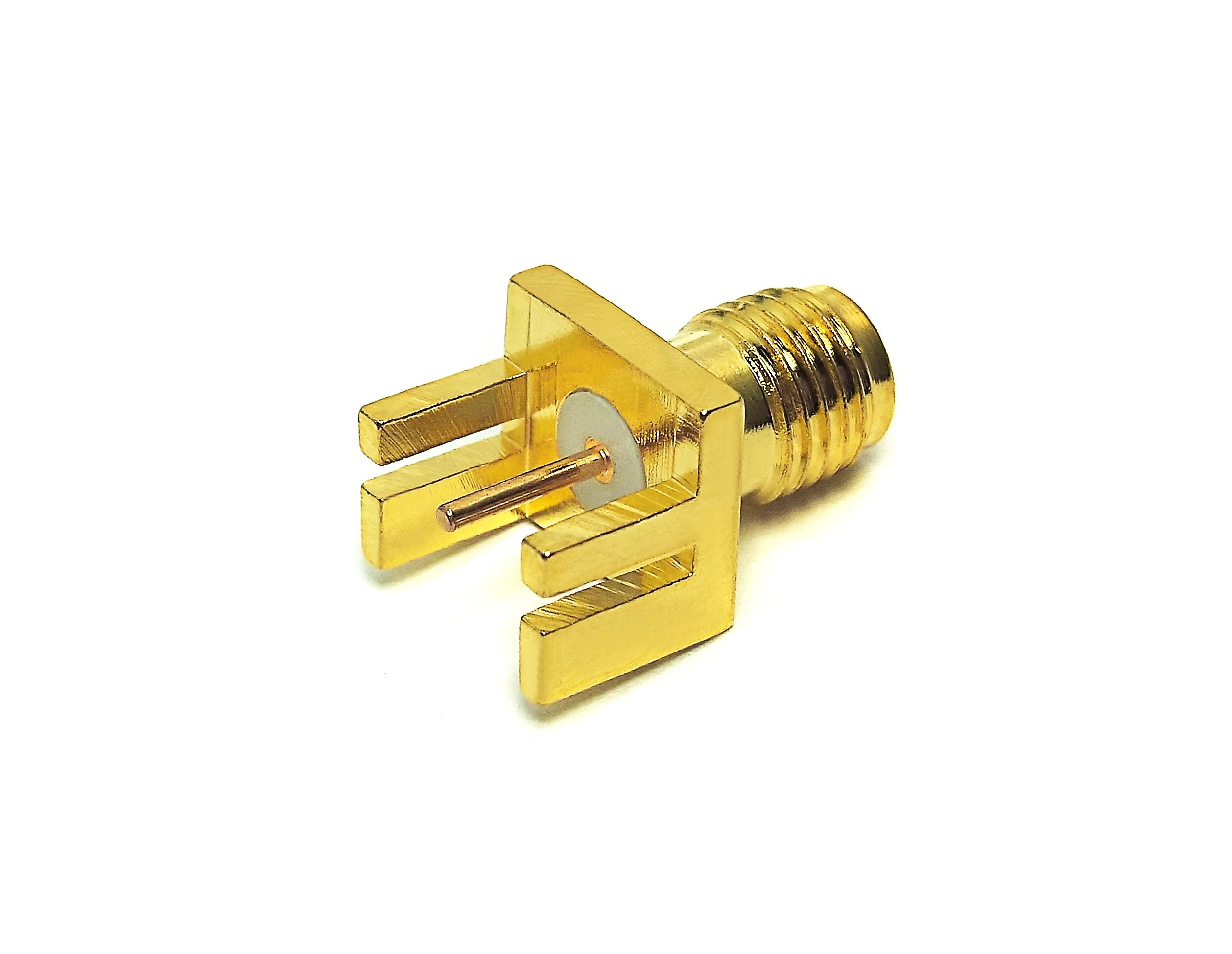 Gold plated sma female jack 4  feet pcb (8mm*9.5mm)  edge rf coaxial connector manufacture