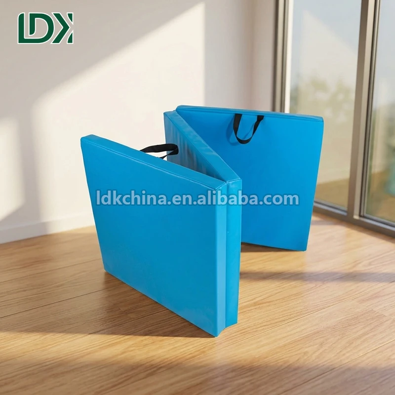 LDK Folding Gymnastics Mat Tumbling Crash Mat with Handle for Gymnastics Stretching Exercise