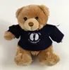 top quality ODM OEM cheap promotions custom logo black t-shirt floppy furry brown soft stuffed plush animal bean bag toy bear