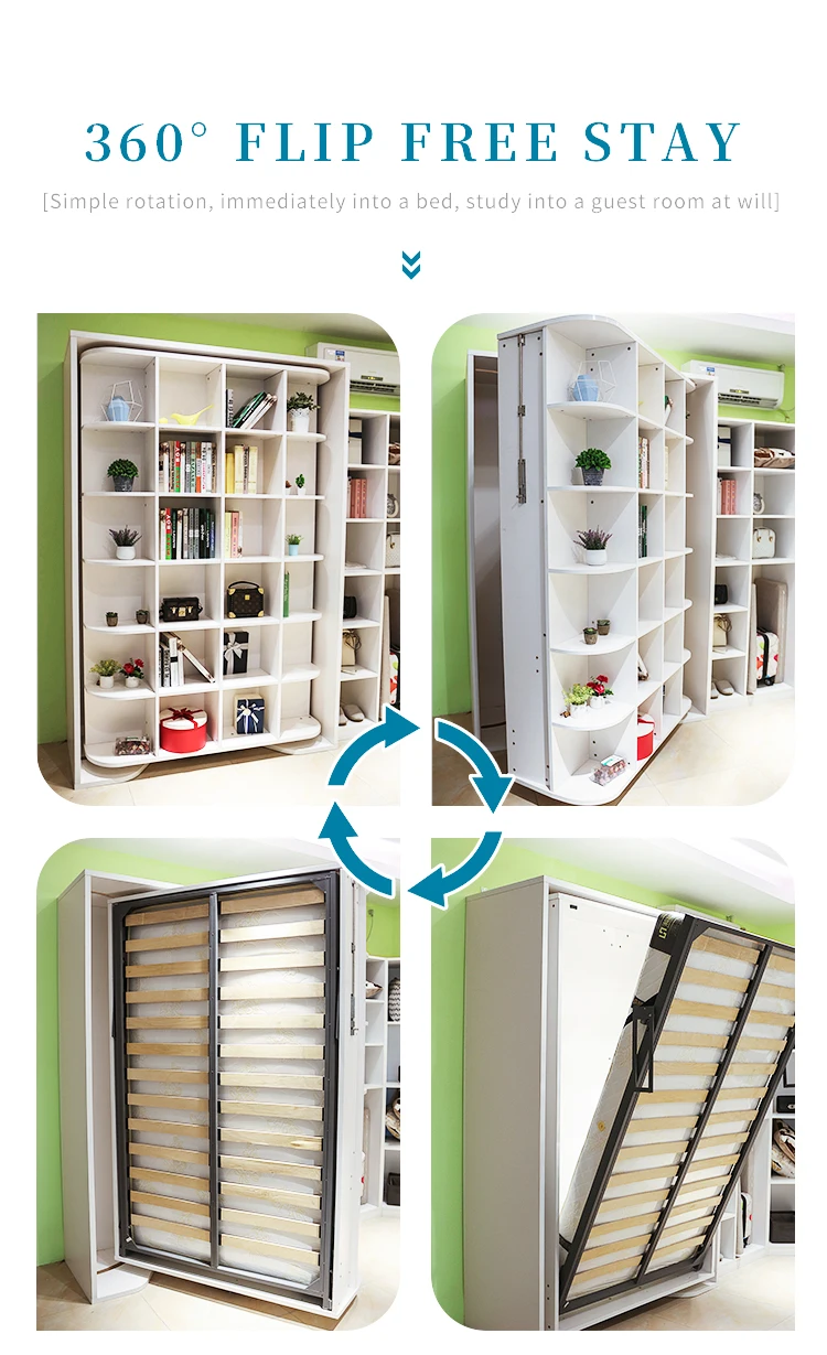 Custom Designed Multifunction Wall Bed Rotating Murphy Bed With