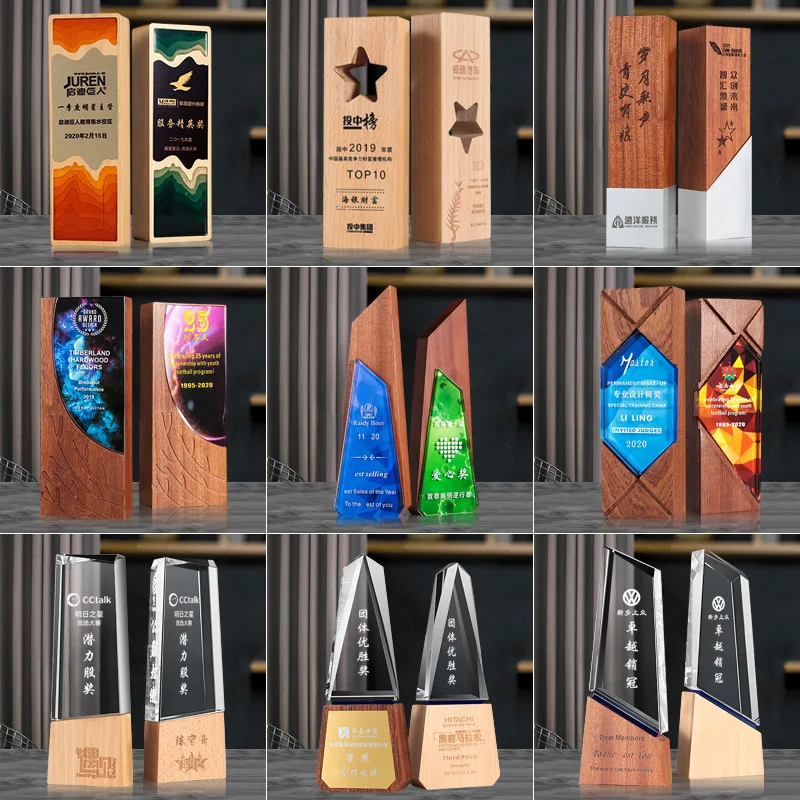 Cheap Wholesale Blue Star Crystal Trophy Custom Logo UV Printing Personalized Crystal Star Award Factory Customizable