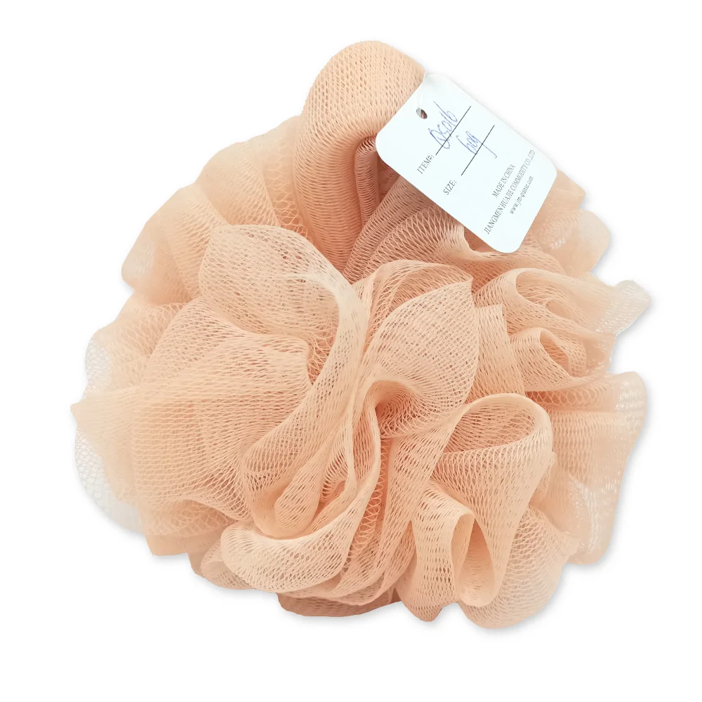 Grs Recycled Polythene Mesh Bath Sponge Customize Logo Shower Puff Eco