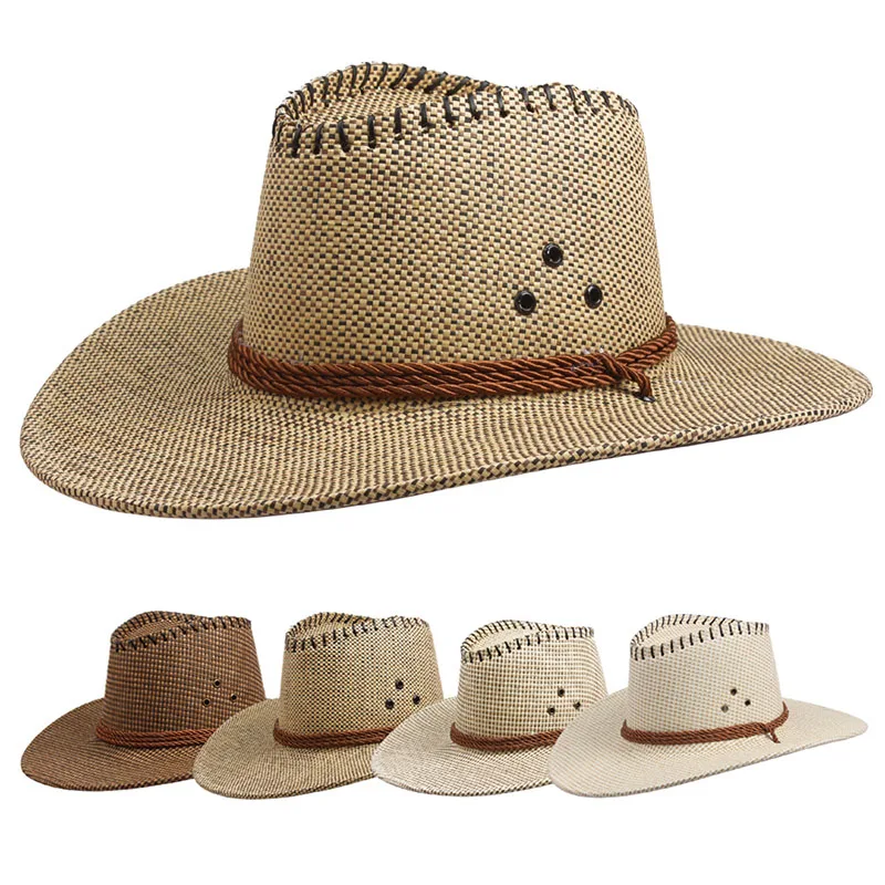 New Design Men's Hard Cowboy Straw Hat