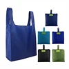 Eco-friendly Foldable Custom Travel Reusable Polyester Grocery Shopping Tote Bags With Pouch