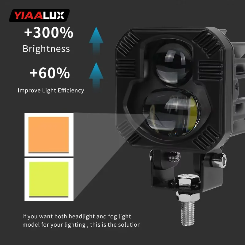 High Low Spot Beam Auxiliary Lamp Mini Spotlight Fog Work Lights Offroad Motorcycle Car Led Driving Light details