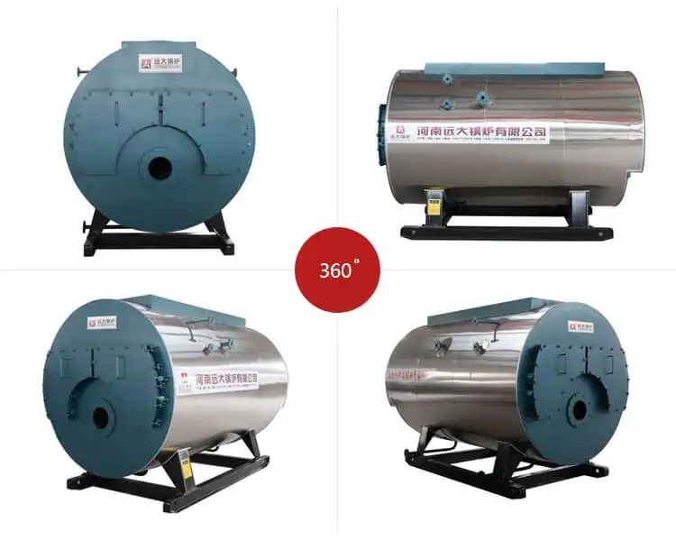 Hot water boiler package system for industrial gas heating