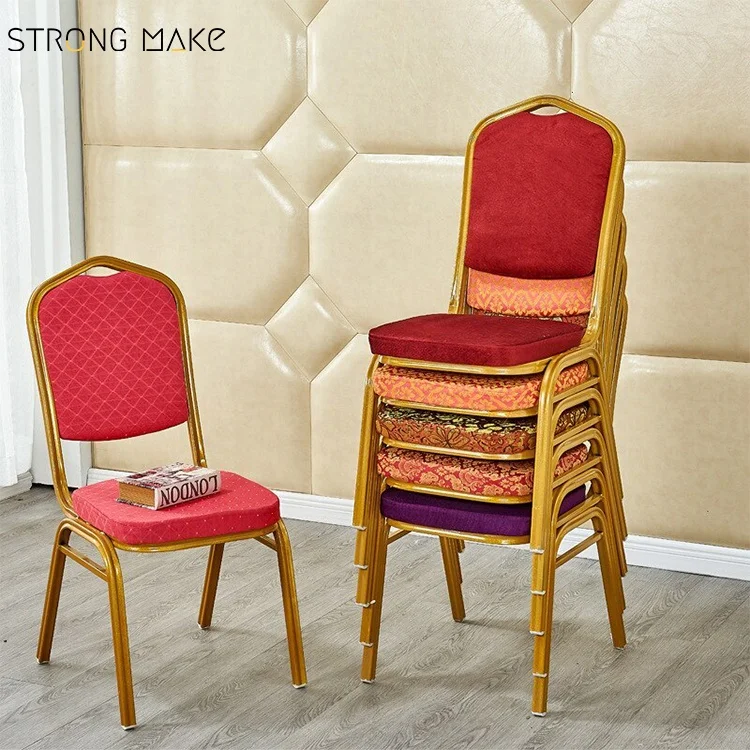 OEF Furnishings Premium Fabric Upholstered Stack Banquet Chair, Pack Of 2, Blue/Black