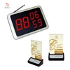 Wireless touch screen three groups number display receiver with menu holder button for restaurant