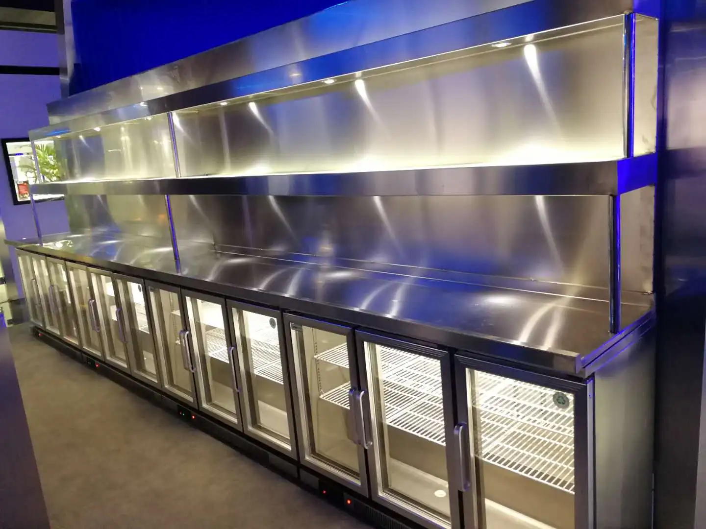 lvni 热卖 230l 不锈钢 2 玻璃门酒吧饮料啤酒瓶冰箱为俱乐部