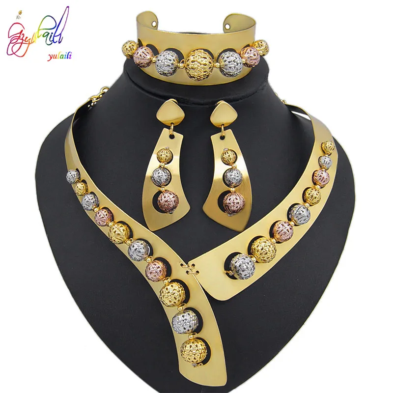 Latest African Wedding Necklace Sets 22k Gold Jewellery Dubai Ethiopian