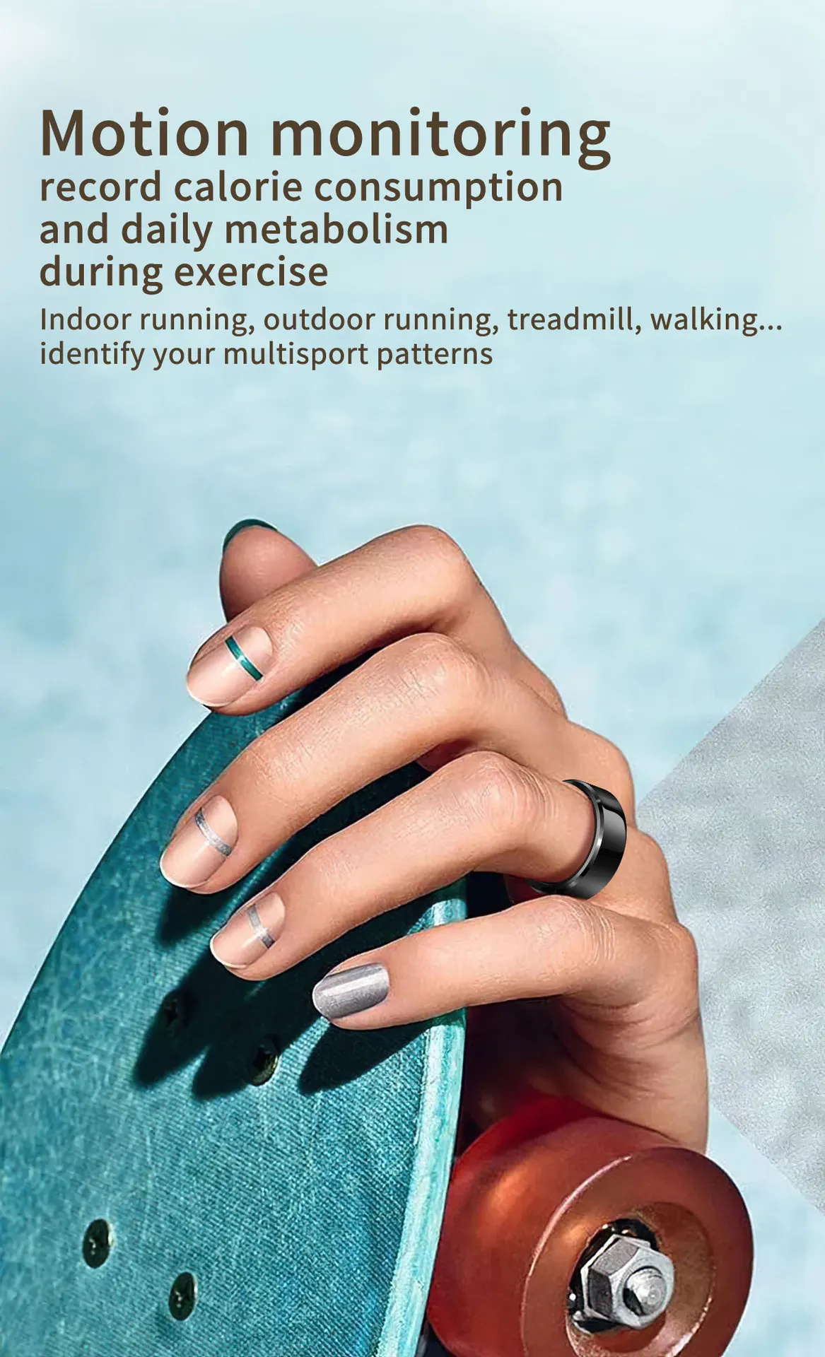 LA380 Smart Ring IP68 Waterproof Heart Rate Blood Oxygen Monitoring Sleep Tracking Remote Control Ceramic Case Android iOS