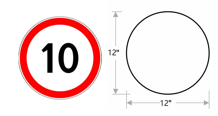 最大限速 (10 km/h) 交通道路标志反光铝板安全路标