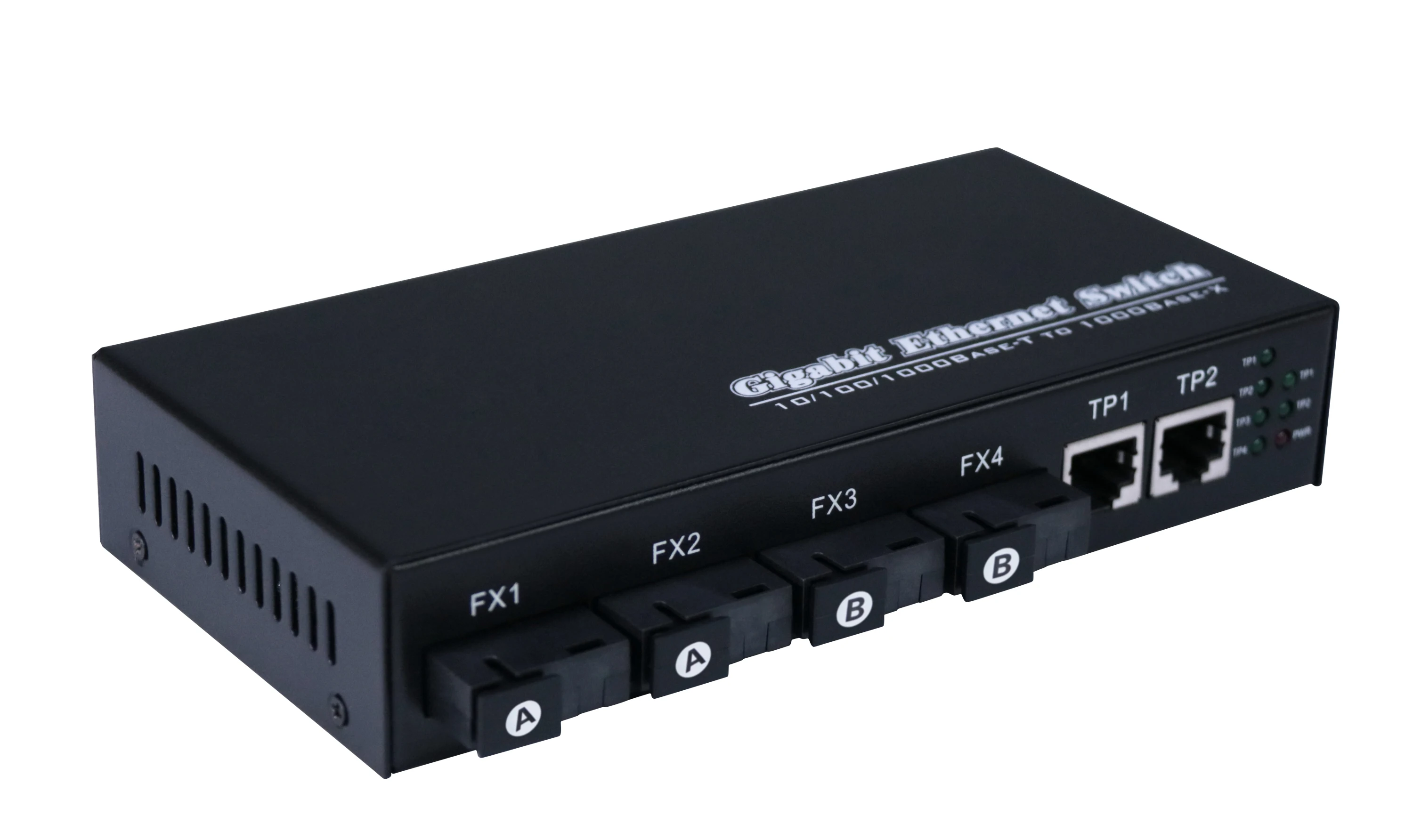 Pramonės valdomas Switch 2 RJ45 prievado medijos keitiklis Fast Ethernet keitiklis