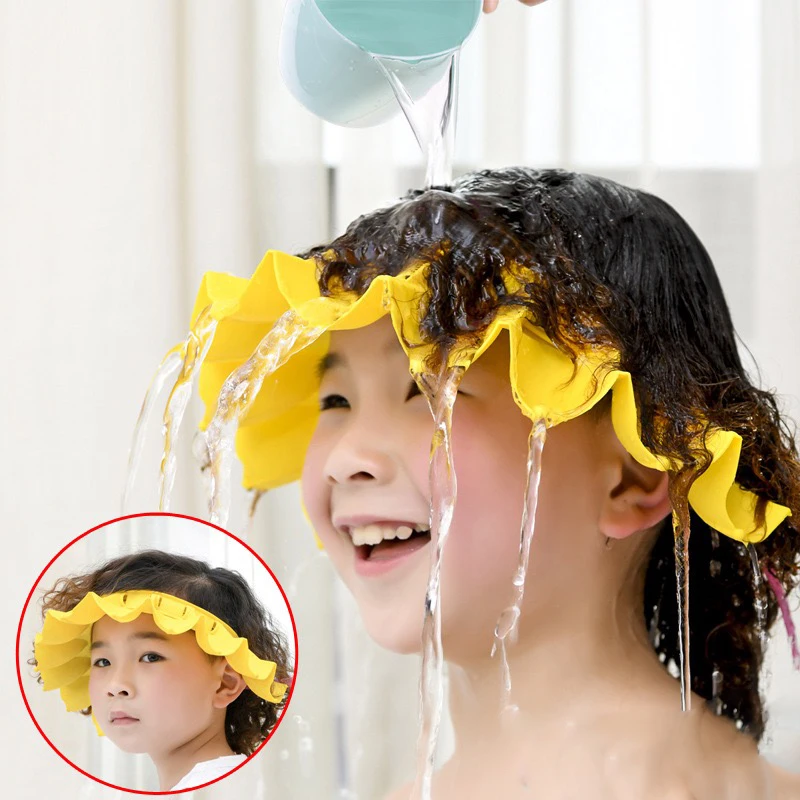 baby shower hat with ear protection for bathing