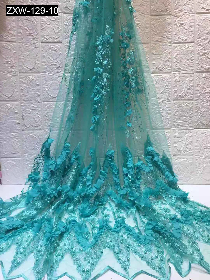 Factory Price Noble Bridal Lace Gowns Dress Fabric 3d Flower Beaded ...