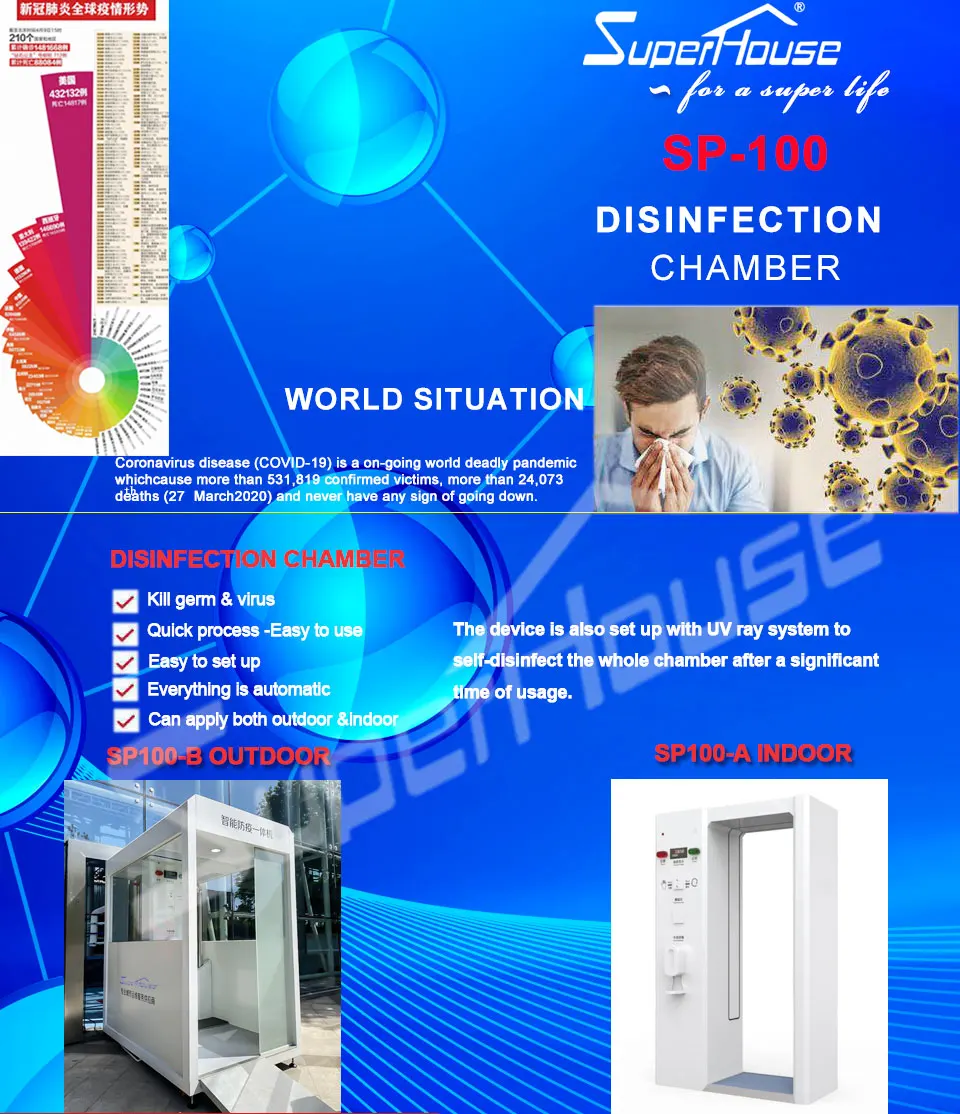 Mobile temperature disinfection tunnel automatic and disinfection public channel mobile