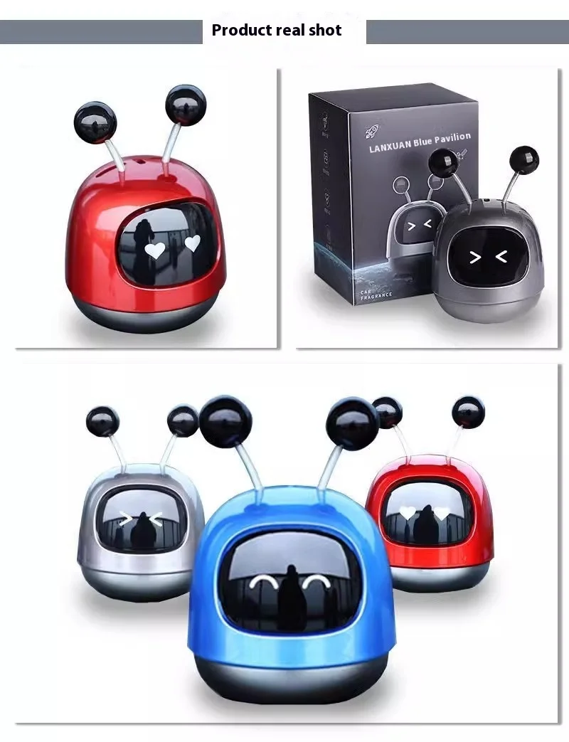 Dynamic Robot Car Air Purifier and Fresh Scent Ornament Long-Lasting Solid Fragrance Modern Interior Decoration for Cars
