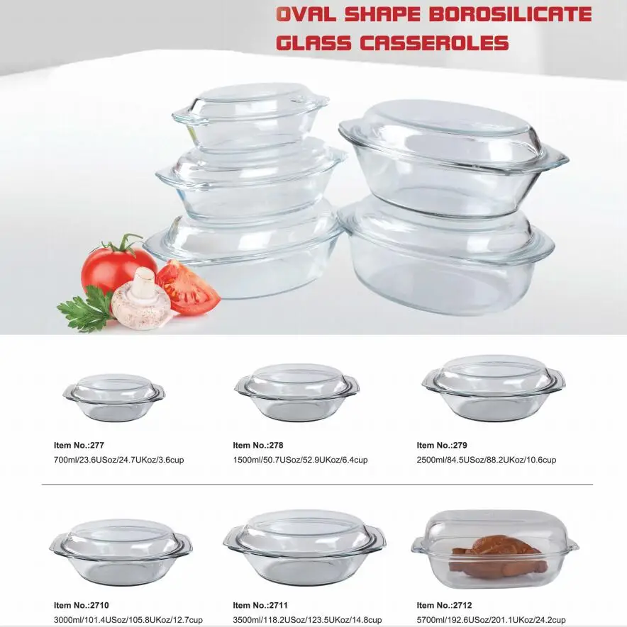 Oven Microwave Safe Glass Cookware High Borosilicate Glass Casseroles