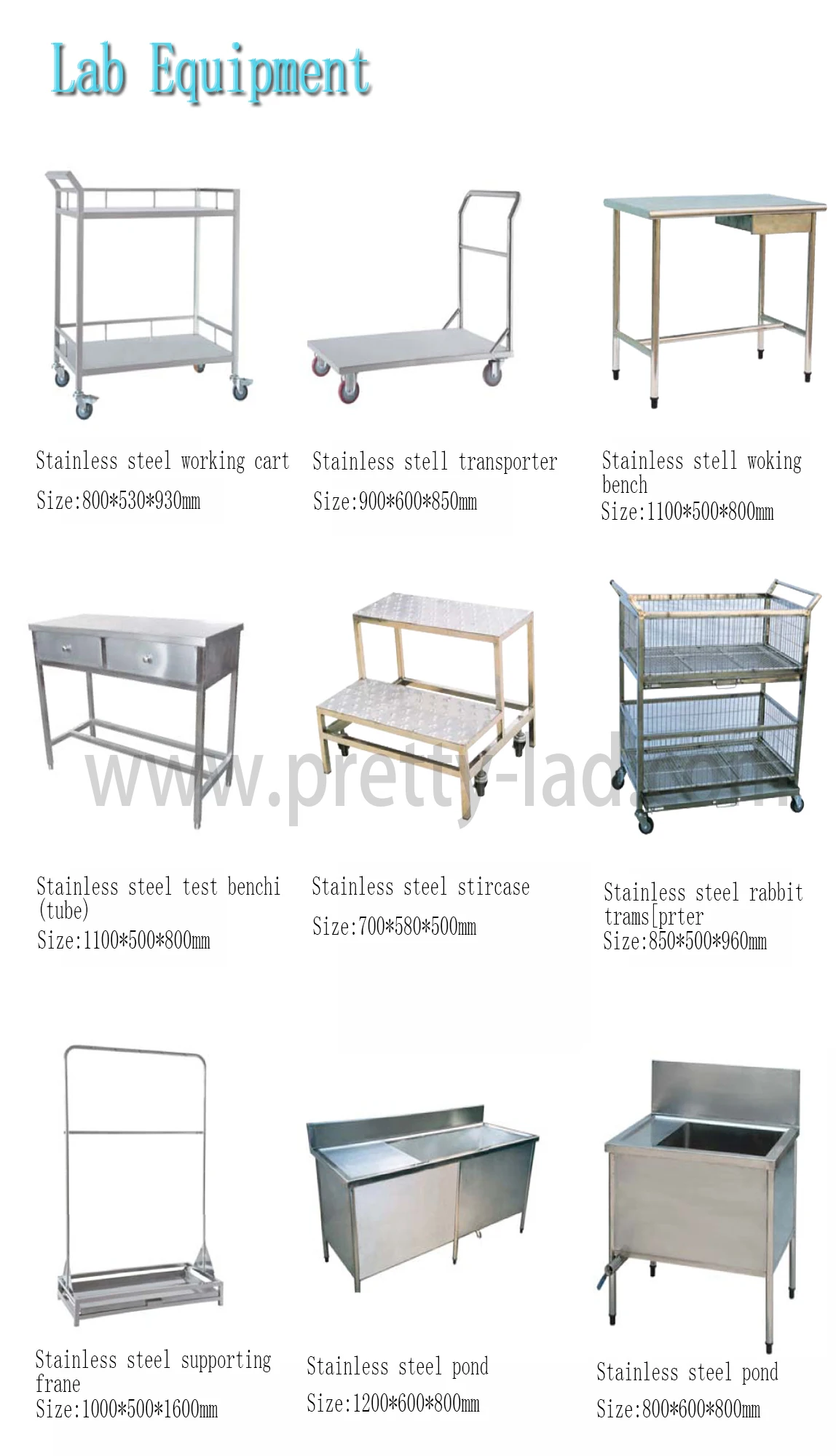 Laboratory Stainless Steel Rabbit Cage,Experiment Cage With Wheels