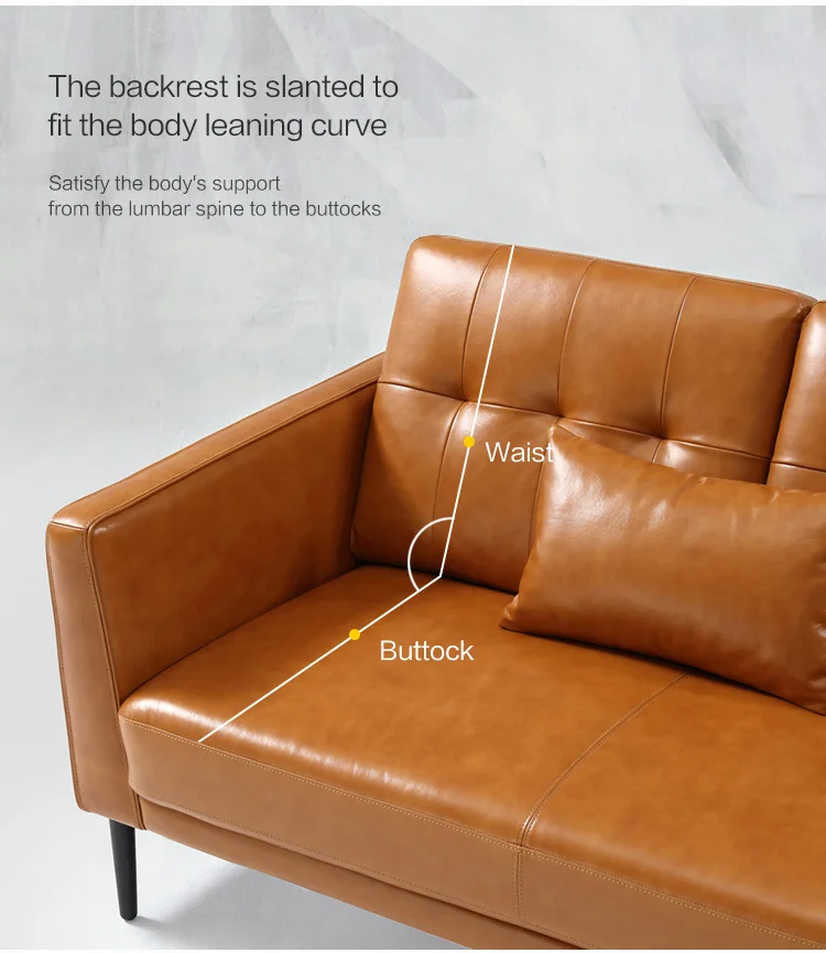 European Style Italian Luxury Modern Genuine Living Room Furniture Leather Sofa