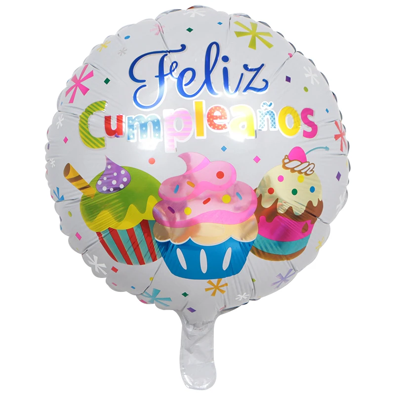 18inch Balloon Design Spanish Birthday Balloons Round Mylar Helium ...