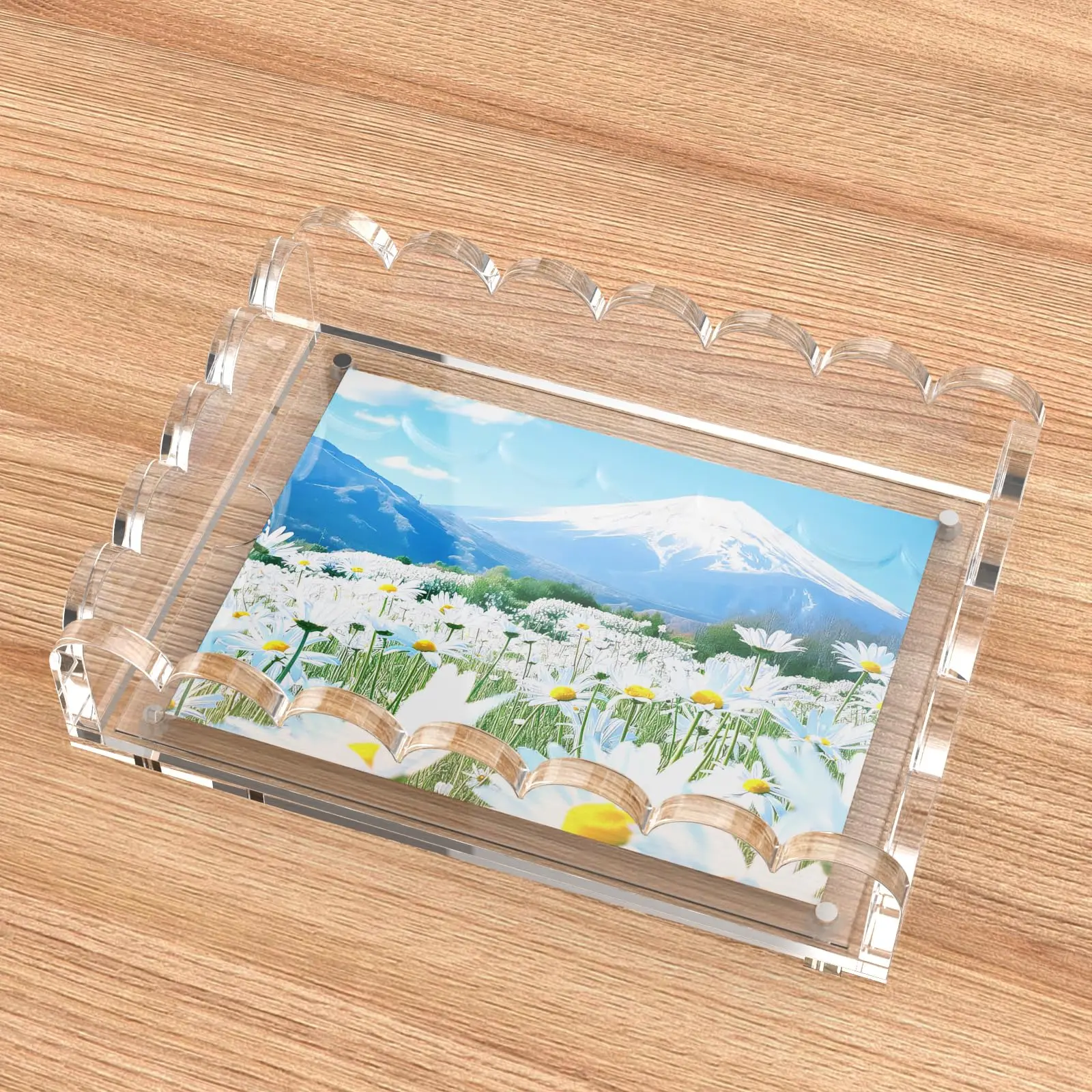 product acrylic tray with magnetic mat customizable for photos artwork or messages 5x7inch-2