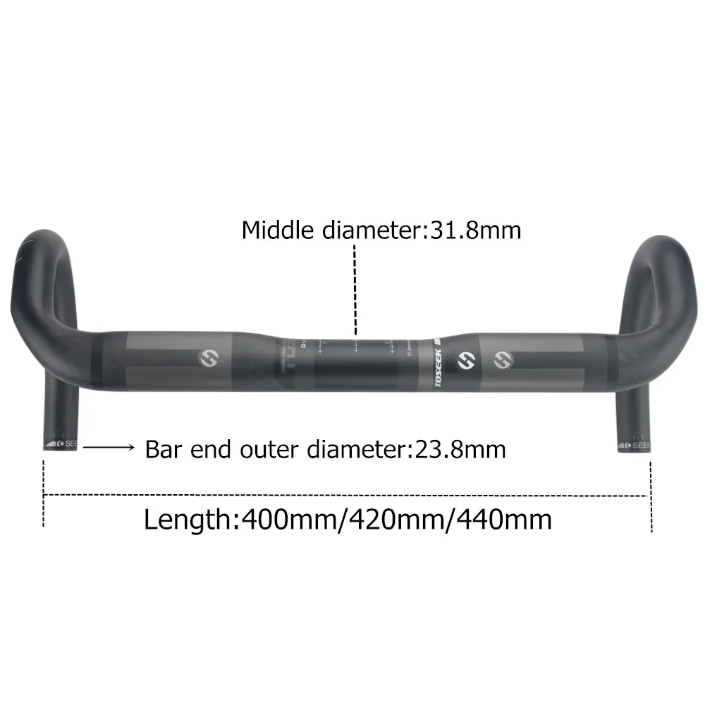 Road Bike Handlebar Carbon Fiber 31.8mm*420mm Bent Bar Drop Bar Matt