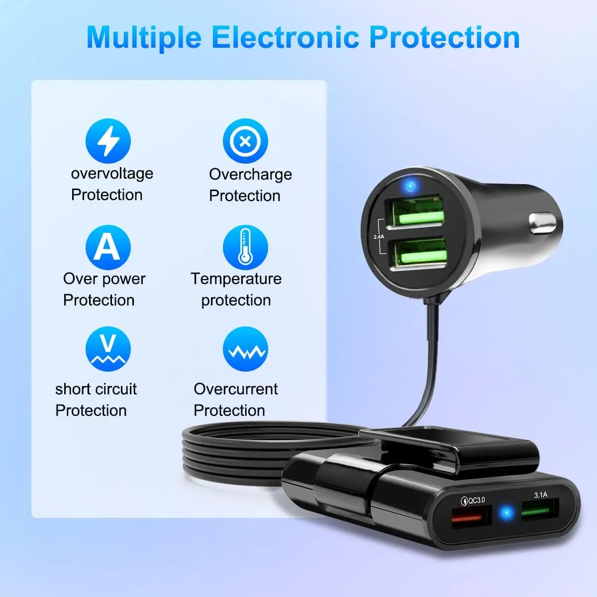 Multi Cigarette Lighter Adapter Qc 3.0 Super Fast 4 Multi Usb Car ...