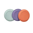 Wholesale candy color 8.5 inch round bamboo fiber melamine dinner plate for dessert