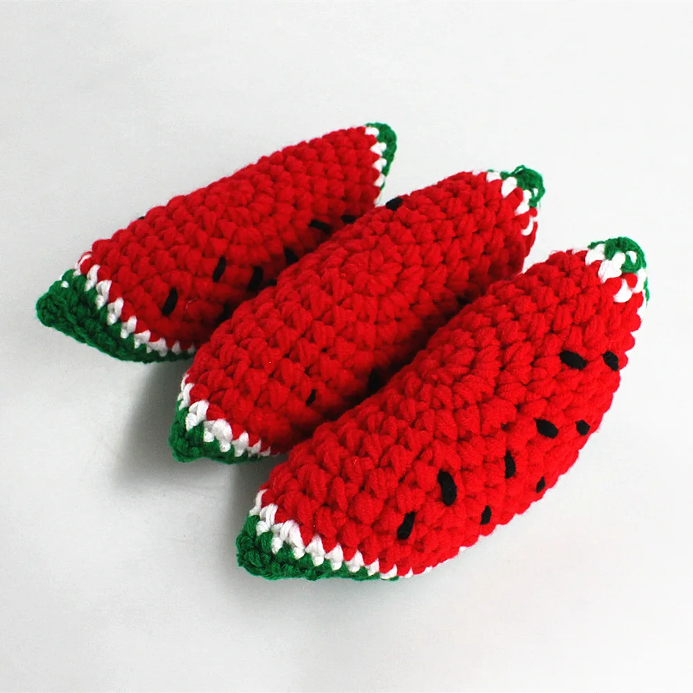 Cute Crochet Carrots Apple Baby Doll Toy Hand Knitted Fruits And